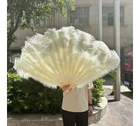 Ventilateur de plumes d'autruche, Éventail pliable en plumes d'autruche for arts du spectacle, décoration d'intérieur, multicolore, plusieurs tailles(18 Beige,Small fan 1PCS)