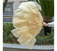 Ventilateur de plumes d'autruche, Éventails pliants en plumes d'autruche 100 cm/130 cm, accessoires de photographie de danse multicolores(As picture show,2PCS 130CM)