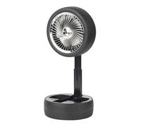 Ventilateur de pneu rétro avec veilleuse, rechargeable par USB, 3 modes de vitesse, design compact pliable pour voiture, maison et voyage