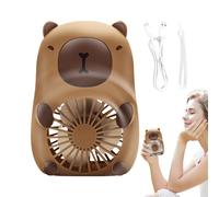 Ventilateur De Poche Capybara Avec Cordon | Ventilateur Ultra-portable Rechargeable Par USB, 3 Vitesses | Appareils De Refroidissement Personnels À Charge Rapide Pour Les Âges, Bureau, Extérieur