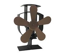 Ventilateur de poêle à 5 pales alimenté par la chaleur pour bûches de bois, plus grand air sur cheminée pour bûches de bois Qu