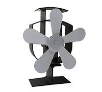 Ventilateur de poêle à 5 pales alimenté par la chaleur pour bûches de bois, plus grand air sur cheminée pour bûches de bois Qu