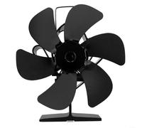 Ventilateur de poêle à 6 lames pour cheminée, circulation d'air silencieuse, fonctionnement silencieux ≤ 25 dB, corps en aluminium, chauffage efficace pour poêles à bois