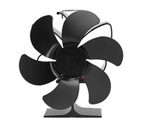 Ventilateur de poêle à 6 pales, démarrage automatique, résistance aux hautes températures et efficacité énergétique, ventilateur alimenté par la chaleur pour la maison, noir,