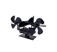 Ventilateur de poêle à action silencieuse alimenté par la chaleur - Piles refusées - Double tête pour un chauffage efficace de la pièce - Ventilateur moderne en aluminium alimenté par la chaleur pour