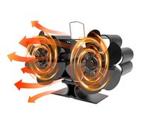 Ventilateur de poêle à bois - 10-15cm / 3,94-5,91 pouce thermique à chaleur, ventilateur de poêle à bois double têtes silencieux pour bûcheur de bûche, cuisinière à granulés, cheminée | Accessoires de