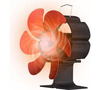 ventilateur de poêle à bois 6 pales avec poignée de transport et protection contre la surchauffe Ventilateur de chaleur portable non électrique écologique pour cheminée à bûches de bois