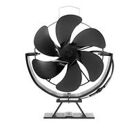 Ventilateur de poêle à bois à 6 pales - Fonctionnement silencieux - Circulation écologique - Répartition efficace de la chaleur - Ventilateur multi-angle réglable et ventilateur de cheminée à bois