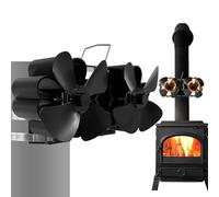 Ventilateur de poêle à bois alimenté par la chaleur - Lame thermique silencieuse, puissant circulateur de granulés, moteur activé, épandeur d'air respectueux de l'environnement, design compact en
