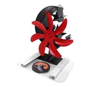 Ventilateur de poêle à bois Eco-Thermoélectrique 7 Rouge | Accessoires de poêle à bois, silencieux, alimenté par la chaleur, circulation d'air chaud, 7, ventilateur