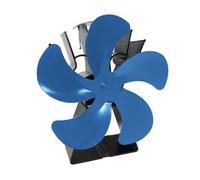 Ventilateur de poêle à bois en alliage d'aluminium, distribution de chaleur efficace, Ventilateur de cheminée à 5 pales bleu