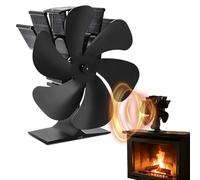 Ventilateur De Poele à Bois Granulés, Ventilateur Silencieux Pour Poele à Bois Magnetique 6 Pales, Alimenté à La Chaleur Fonctionnement Économie D'ÉNergie Pour PoêLe à Bois Cheminée Gaz Bûche