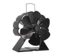 Ventilateur De Poêle À Chaleur 6/12 Pales Cheminée Bureau Mural Maison Intérieure Combustion Du Bois D'économie Poêles Thermomètre Efficacité Thermique(Desktop 6 Blades)