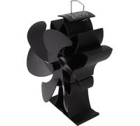 Ventilateur de poêle à chaleur 6 pales en alliage d'aluminium à faible bruit Ventilateur de cheminée pour poêle à bûches noir