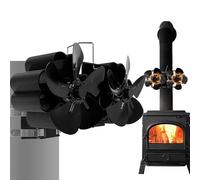 Ventilateur de poêle à granulés - Ventilateur silencieux pour brûleur à bois, circulation thermique puissante, actionné, pales métalliques | Dispositif de diffusion à économie d'énergie p