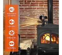 Ventilateur de poêle à moteur de chauffage ventilateur de cheminée efficace Air chaud rouge et vert (Rouge et vert)