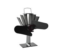 Ventilateur de poêle alimenté par chaleur 2 pales Noir