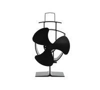 vidaXL Ventilateur de poêle alimenté par chaleur 3 pales Noir