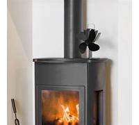 Ventilateur de poêle alimenté par chaleur 4 pales Noir Noir G