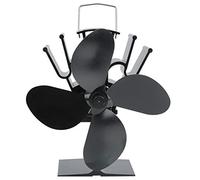 Ventilateur de Poêle Alimenté par la Chaleur, Ventilateur de BrûLeur à Bûches en Bois Ventilateur de Cheminée à 4 Lames pour la Circulation de la Chaleur à la Maison, Écologique et Efficace