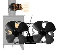 Ventilateur de poêle - Aluminium 203 CFM | Ventilateur à brûleur à bois | Hélice | Ventilateurs de cheminée actionnés par la chaleur pour une distribution de la chaleur du poêle à bois, une