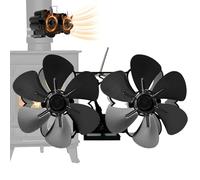 Ventilateur de poêle - Aluminium 203 CFM | Ventilateur à brûleur à bois | Hélice | Ventilateurs de cheminée actionnés par la chaleur pour une distribution de la chaleur du poêle à bois, une