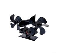 Ventilateur de poêle avec deux têtes de ventilateur alimentées par la chaleur pour une circulation d'air silencieuse et une meilleure dispersion de la chaleur dans les cheminées à bois