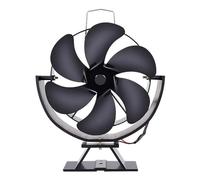 Ventilateur de poêle rotatif à 360°, ventilateur à 6 pales alimenté par la chaleur, distribution silencieuse et efficace de la chaleur pour brûleur à bois, chauffage