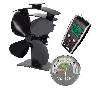 Lot ventilateur Valiant Premium IV, humidimètre et thermomètre de poêle vert