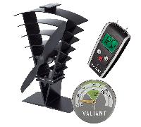 Lot de ventilateurs de poêle Valiant Vanquish, thermomètre magnétique vert et...