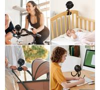 Ventilateur De Poussette Portable 8000 Mah Rotation À 360 Degrés Siège Auto Noir