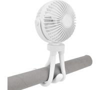 Ventilateur de poussette Ventilateur de pieuvre universel réglable 2500 à 4400RPM Ventilateur portable à charge USB avec trépied déformable pour la maisonBlanc