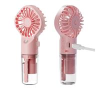 Ventilateur de pulvérisation à main, brume portative, Mini ventilateur rechargeable portable de voyage, Conception de réservoir d'eau réglable à 4 vitesses, pulvérisation de brume à longue durée de