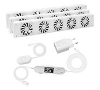 Ventilateur de radiateur Booster Smart Chauffage soufflant pour la maison Blanc 5.0 Flux d'air réglable Kit d'extension de chauffage économe en énergie pour la plupart des radiateurs 47 x 6,9 x 3 cm