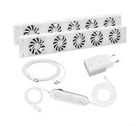 Ventilateur de radiateur Booster Smart Ventilateur de chauffage pour la maison Blanc 5.0 Flux d'air réglable Kit d'extension de chauffage économe en énergie pour la plupart des radiateurs 47 x 6,9 x 3