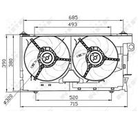 Ventilateur de radiateur Bouches d'aération doubles 47030 NRF pour CITROËN