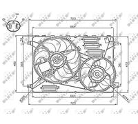 Ventilateur de radiateur Bouches d'aération doubles 47755 NRF pour LAND ROVER