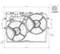 Ventilateur de radiateur Bouches d'aération doubles 47945 NRF pour FIAT PEUGEOT