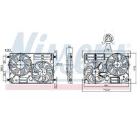 Nissens Ventilateur de radiateur 850096 Bouches d'aération doubles pour Ford Escape/Kuga II