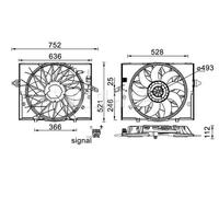 Ventilateur de radiateur CFF 336 000S MAHLE pour BMW 7 5 5 Touring 6