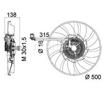 Ventilateur de radiateur CFF 471 000P MAHLE pour LAND ROVER DISCOVERY IV