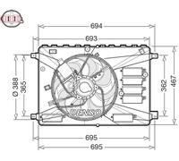 Ventilateur de radiateur DER10010 DENSO pour FORD KUGA I MONDEO IV S-MAX