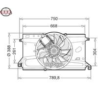 Ventilateur de radiateur DER10011 DENSO pour FORD FOCUS II FOCUS II Turnier