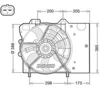 Ventilateur de radiateur DER21024 DENSO pour CITROËN PEUGEOT DS OPEL