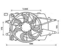 Ventilateur de radiateur FD7577 AVA QUALITY COOLING pour FORD FOCUS I