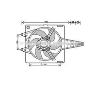 Ventilateur de radiateur FT7547 AVA QUALITY COOLING pour FIAT BRAVA BRAVO I