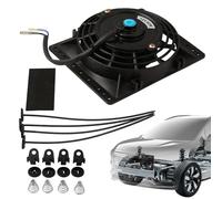 Ventilateur de radiateur pour voitures - Ventilateur électrique automobile, ventilateur de refroidissement de radiateur de voiture puissant et fin de 6 pouces | Kit de thermostat 12 V 80 W à 10 pales,