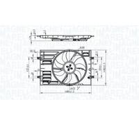 Ventilateur de radiateur Ventilateur simple 069422828010 MAGNETI MARELLI
