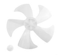 Ventilateur de rechange de 35,6 cm avec cache-écrou, hélice en plastique à cinq feuilles pour ventilateurs sur pied et de bureau, option de couleur noire ou blanche (blanc transparent)