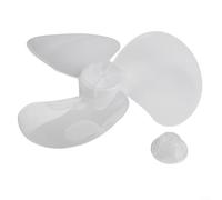 Ventilateur de rechange en plastique de 30,5 cm pour ventilateurs sur pied ou sur pied ou de table, 3 feuilles en polypropylène à faible bruit, transparent (blanc transparent)